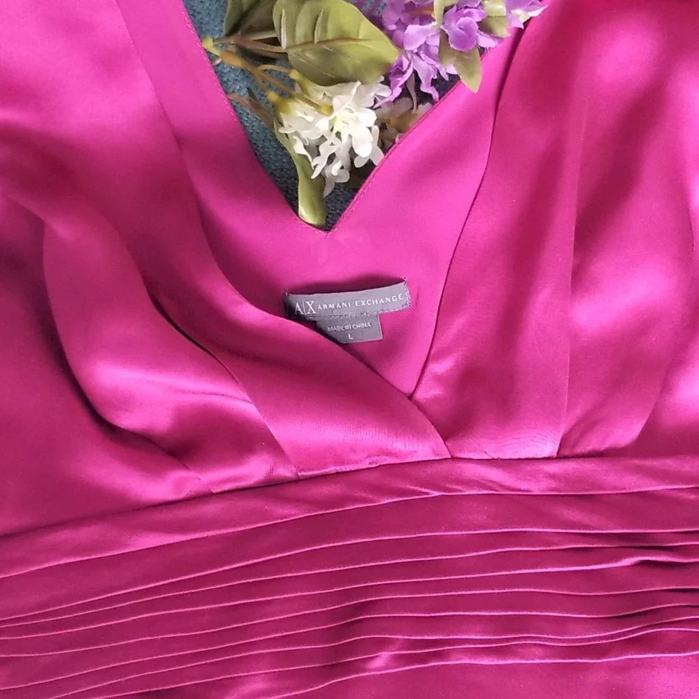 Armani Exchange Gorgeous Ex Cond/Pro Clean Silk Deep Pink Camisole L, $24 - Picture 2 of 11